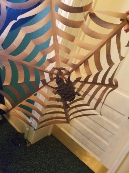 Spider made out of bike tires.