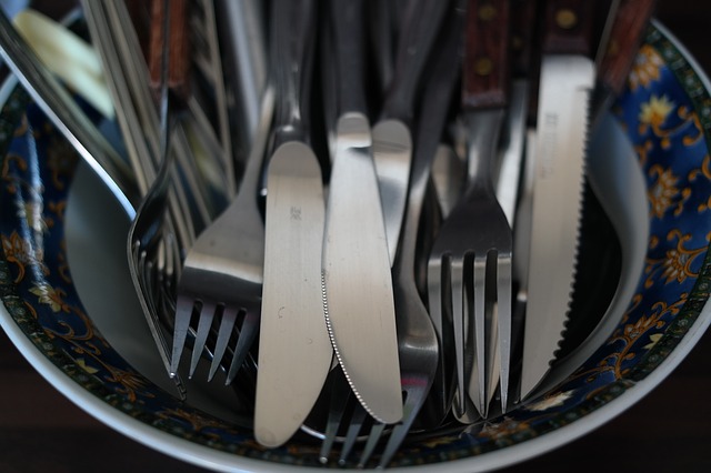 Knife Forks Cutlery Washing Dishes Metal