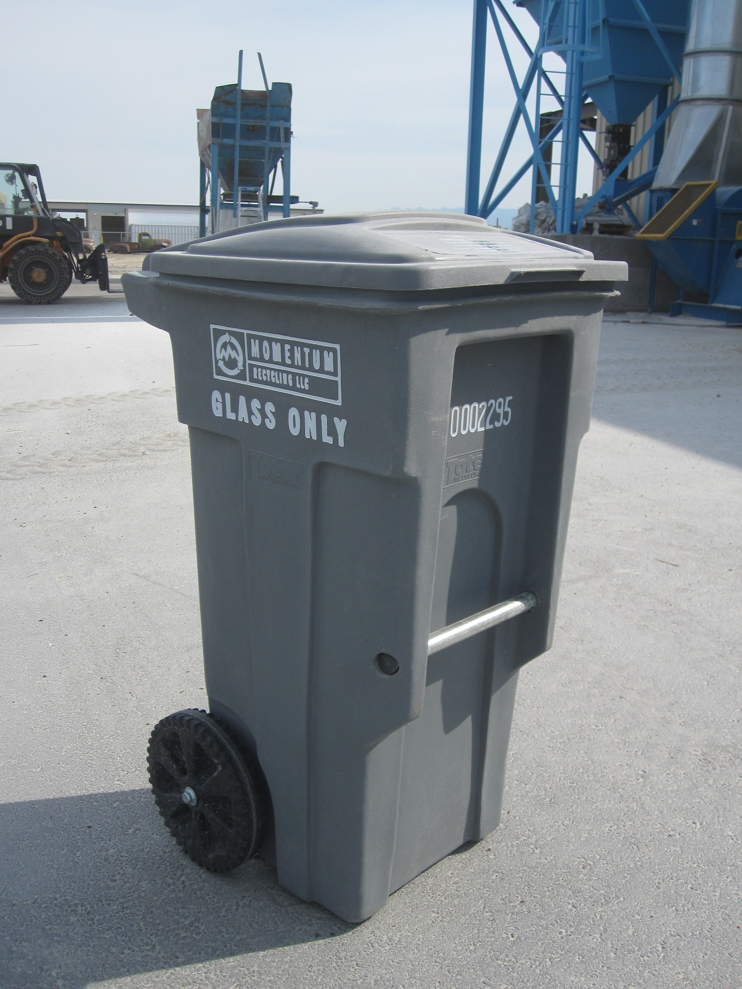 Momentum Recycling curbside glass bin.