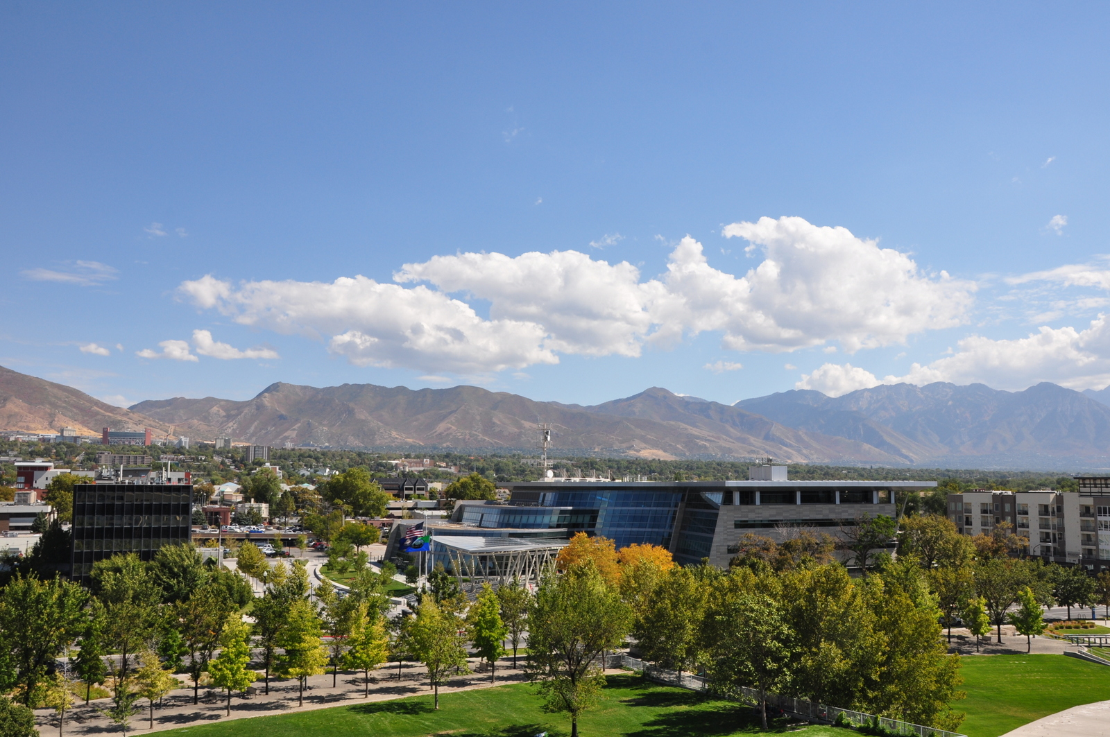 Photo of Wasatch Front on clear summer day from downtown SLC.